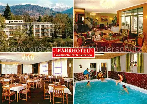 AK / Ansichtskarte Garmisch Partenkirchen Parkhotel mit Schwimmbad Kat. Garmisch Partenkirchen