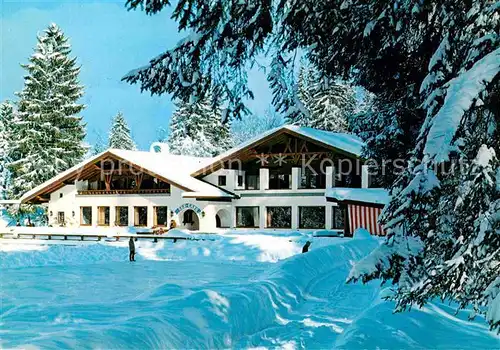 AK / Ansichtskarte Garmisch Partenkirchen Cafe Restaurant Riessersee Zugspitzmassiv Kat. Garmisch Partenkirchen