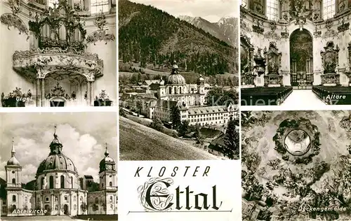 AK / Ansichtskarte Ettal Kloster Abteikirche Orgel Altaere Deckengemaelde Kat. Ettal