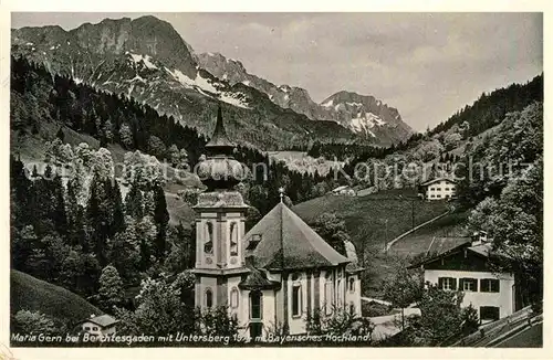 AK / Ansichtskarte Maria Gern Wallfahrtskirche mit Untersberg Bayerisches Hochland Alpen Kat. Berchtesgaden