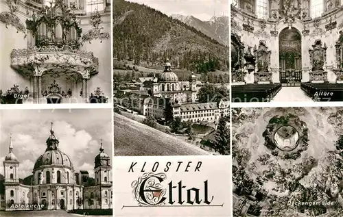 AK / Ansichtskarte Ettal Kloster Abteikirche Orgel Altaere Deckengemaelde Kat. Ettal
