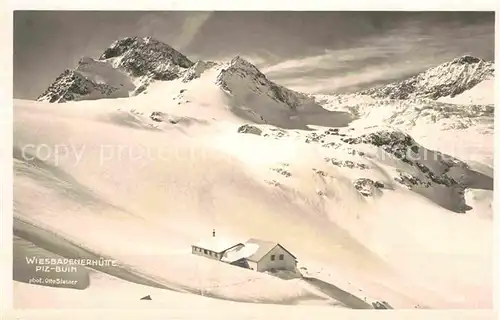 AK / Ansichtskarte Wiesbadener Huette Piz Buin Silvretta Gebirgspanorama im Winter Kat. Partenen Montafon