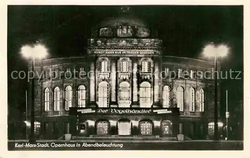 AK / Ansichtskarte Karl Marx Stadt Opernhaus in der Abendbeleuchtung Kat. Chemnitz