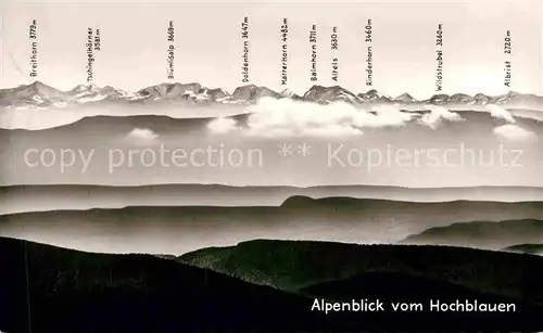 AK / Ansichtskarte Badenweiler Alpenblick vom Hochblauen Schwarzwald Bromsilber Kat. Badenweiler
