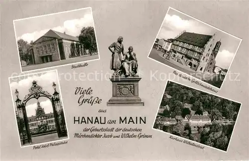 AK / Ansichtskarte Hanau Main Stadthalle deutsches Goldschmiedehaus Schloss Philippsruhe Kat. Hanau