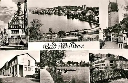 AK / Ansichtskarte Bad Waldsee Rathaus Moorheilbad Uferstrasse Landwirtschaftsschule Kat. Bad Waldsee
