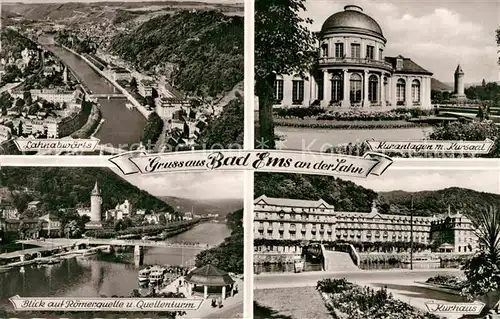 AK / Ansichtskarte Ems Bad Lahnabwaerts Kuranlagen Kursaal Roemerquelle Kurhaus Kat. Bad Ems