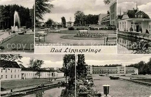 AK / Ansichtskarte Lippspringe Bad Leuchtfontaene Kaiser Karls Park Lippe Quelle Arminiuspark  Kat. Bad Lippspringe