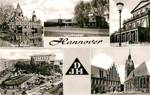 AK / Ansichtskarte Hannover Neues Rathaus Jugendherberge Opernhaus Kropcke Kat. Hannover