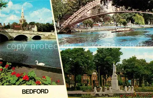 AK / Ansichtskarte Bedford Bedfordshire Suspendion Bridge War Memorial 