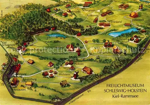 AK / Ansichtskarte Rammsee Kiel Lageplan Schleswig Holsteinisches Freilichtmuseum Kat. Kiel