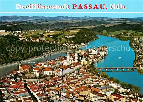 AK / Ansichtskarte Passau Muendung Inn Ilz Donau Kat. Passau