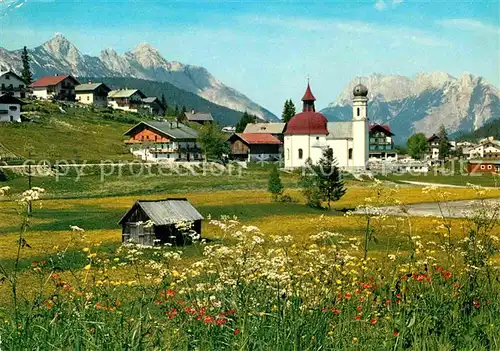 AK / Ansichtskarte Seefeld Tirol Seekirchl Wetterstein Karwendelspitze  Kat. Seefeld in Tirol