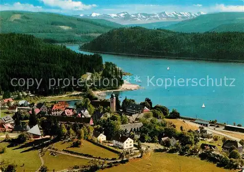 AK / Ansichtskarte Schluchsee Fliegeraufnahme mit Kirche Kat. Schluchsee