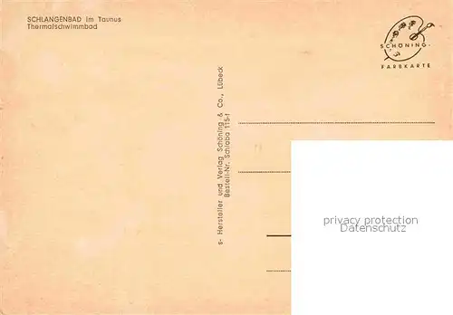 AK / Ansichtskarte Schlangenbad Taunus Thermalschwimmbad Kat. Schlangenbad