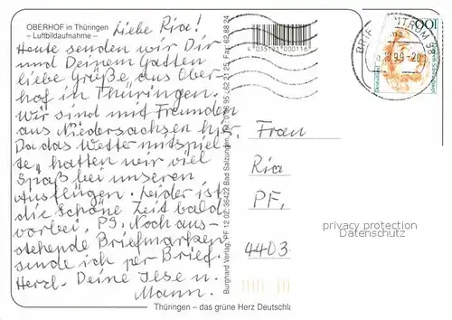 AK / Ansichtskarte Oberhof Thueringen Fliegeraufnahme Kat. Oberhof Thueringen