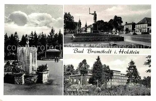 AK / Ansichtskarte Bad Bramstedt Markt mit Roland Statue Kurhaus Brunnen Kat. Bad Bramstedt
