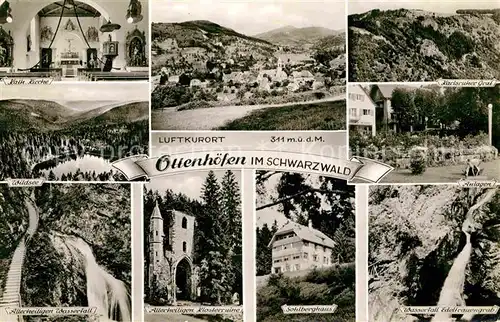 AK / Ansichtskarte Ottenhoefen Schwarzwald Kirche Wildsee Wasserfall Klosterruine Sohlberghaus Karlsruher Grat Kat. Ottenhoefen im Schwarzwald