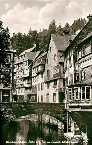 AK / Ansichtskarte Monschau Partie an der Rur mit Friedrich Wilhelm Bruecke Kat. Monschau