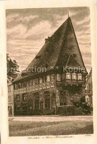 AK / Ansichtskarte Goslar Brusttuch Hotel Gaststaette Historisches Gebaeude Zeichnung Kuenstlerkarte Kat. Goslar