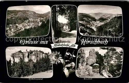 AK / Ansichtskarte Hirschbach Oberpfalz Panorama Luftkurort Fraenkische Alb Felsen Stoffelmuehle Kat. Hirschbach