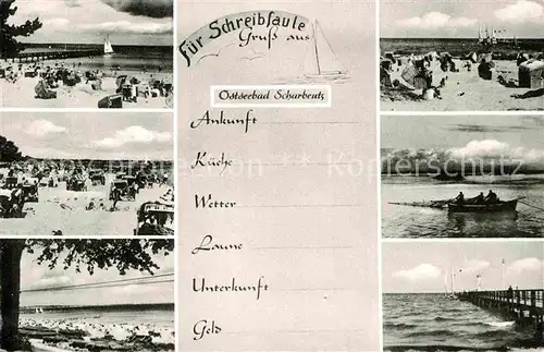 AK / Ansichtskarte Scharbeutz Ostseebad Strand Seebruecke "fuer Schreibfaule" Kat. Scharbeutz