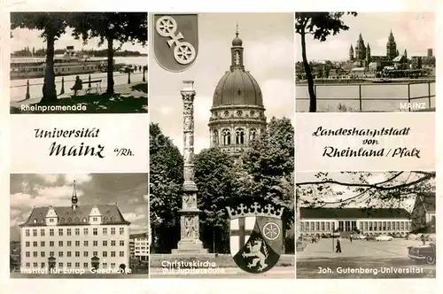 AK / Ansichtskarte Mainz Rhein Christuskirche Promenade Gutenberg Universitaet