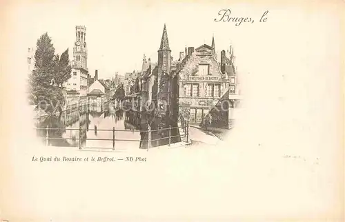 AK / Ansichtskarte Bruges Flandre Quai du Rosaire Kuenstlerkarte Kat. 