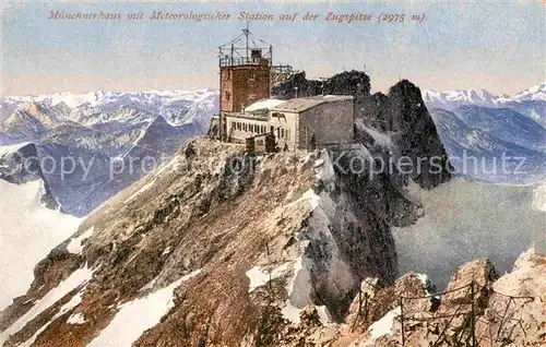 AK / Ansichtskarte Zugspitze Muenchnerhaus Meteorologische Station Kat. Garmisch Partenkirchen