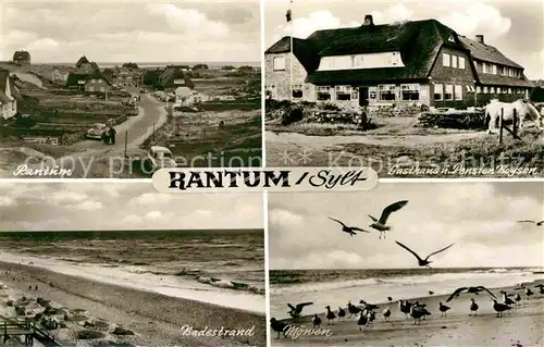 AK / Ansichtskarte Rantum Sylt Gasthaus Pension Boysen Badestrand Moewen Kat. Rantum (Sylt)