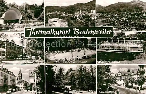 AK / Ansichtskarte Badenweiler Kurkonzert Kurhaus Thermal Schwimmbad Markgrafenbad  Kat. Badenweiler