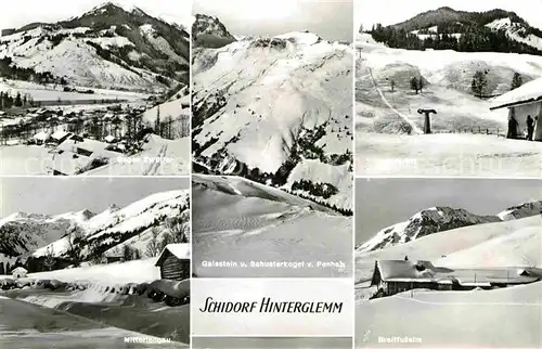 AK / Ansichtskarte Hinterglemm Saalbach Breitfussalm Gaisstein Schusterkogel Zwoelfer Mitterlengau Winter