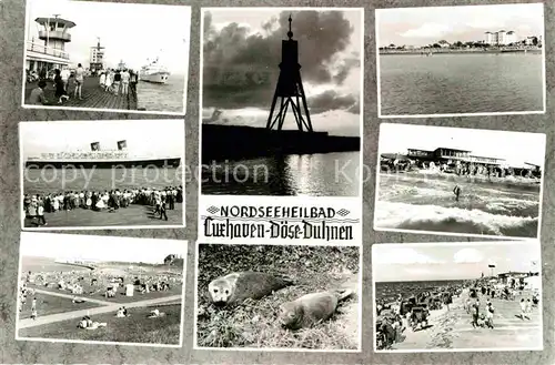 AK / Ansichtskarte Cuxhaven Doese Nordseebad Strand Robben Faehrschiff