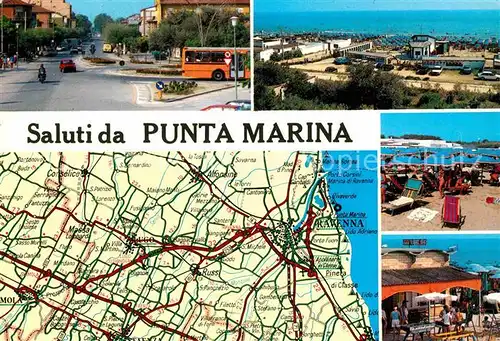 AK / Ansichtskarte Punta Marina Terme Strand Landkarte Kat. Ravenna