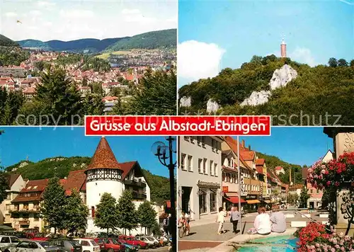 AK / Ansichtskarte Ebingen Turm Ortspartie mit Brunnen Kat. Albstadt