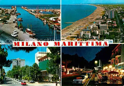 AK / Ansichtskarte Milano Marittima Fliegeraufnahme Strand Hafen  Kat. Cervia