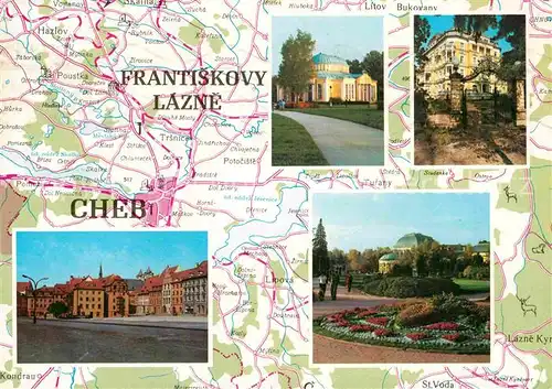AK / Ansichtskarte Cheb Frantiskovy Lazne Landkarte  Kat. Cheb