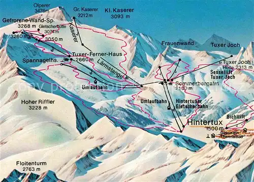 AK / Ansichtskarte Hintertux Zillertal Hoher Riffler Frauenwand Kl. Kaserer Kat. Tux