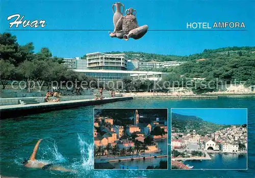AK / Ansichtskarte Hvar Hotel Amfora Teilansicht Hafen Kat. Kroatien
