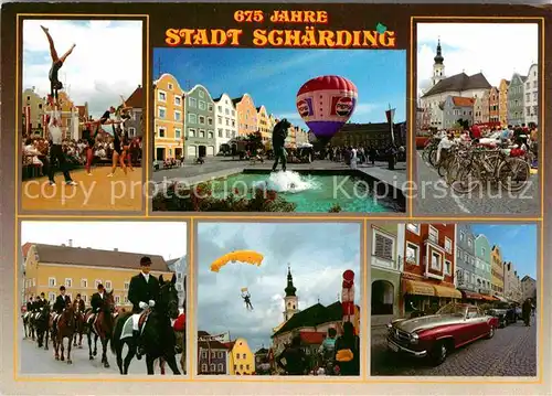 AK / Ansichtskarte Schaerding Inn Reiterparade 675 Jahrfeier Marktplatz Kirche 