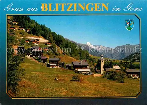 AK / Ansichtskarte Blitzingen Ortsansicht mit Kirche Blick zum Galenstock Urner Alpen Kat. Blitzingen