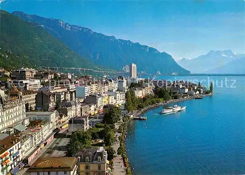 AK / Ansichtskarte Montreux VD Vue partielle Lac Leman et les Dents du Midi Kat. Montreux