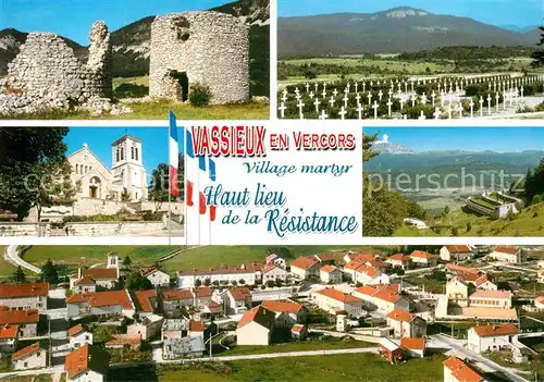 AK / Ansichtskarte Vassieux en Vercors Ruine Kirche Friedhof  Kat. Vassieux en Vercors