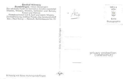 AK / Ansichtskarte Gundelfingen Muensingen Gasthof Wittstaig Schafherde Kat. Muensingen