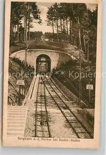 AK / Ansichtskarte Baden Baden Bergbahn auf den Merkur Kat. Baden Baden