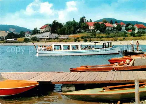 AK / Ansichtskarte Schluchsee Bootssteg Anleger Ausflugsboot Groesster See im Schwarzwald Kat. Schluchsee