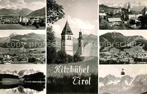 AK / Ansichtskarte Kitzbuehel Tirol Panoramen Kirche Seilbahn Kat. Kitzbuehel