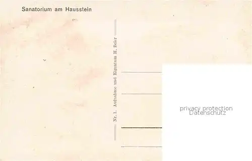 AK / Ansichtskarte Schaufling Sanatorium Hausstein Kat. Schaufling