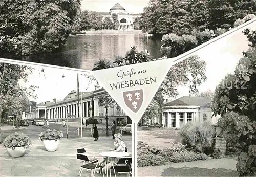 AK / Ansichtskarte Wiesbaden Kurhaus Theaterkolonnade Gartengolfplatz Kat. Wiesbaden