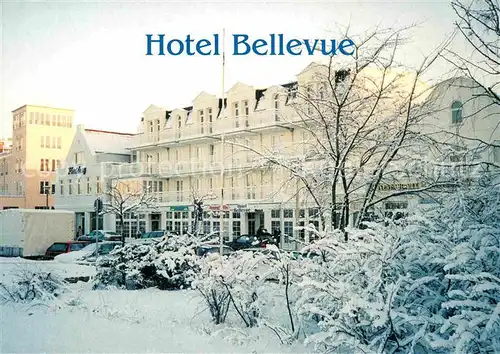 AK / Ansichtskarte Warnemuende Ostseebad Hotel Bellevue im Winter Kat. Rostock